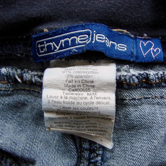 Thyme Maternity Denim Jean Shorts Stretch Band Waist Size Medium - Picture 3 of 15